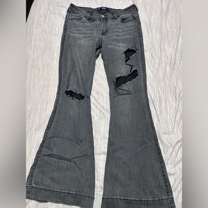 Gray flare jeans